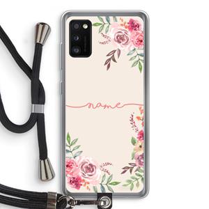 CaseCompany Rozen: Samsung Galaxy A41 Transparant Hoesje met koord