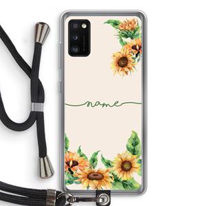 CaseCompany Zonnebloemen: Samsung Galaxy A41 Transparant Hoesje met koord