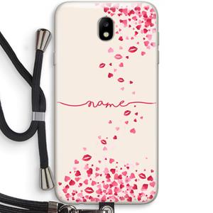 CaseCompany Hartjes en kusjes: Samsung Galaxy J7 (2017) Transparant Hoesje met koord