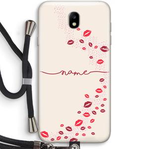 CaseCompany Kusjes: Samsung Galaxy J7 (2017) Transparant Hoesje met koord