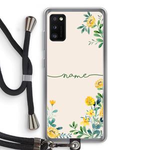 CaseCompany Gele bloemen: Samsung Galaxy A41 Transparant Hoesje met koord