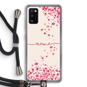 CaseCompany Hartjes en kusjes: Samsung Galaxy A41 Transparant Hoesje met koord
