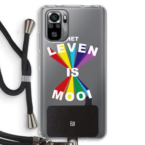 CaseCompany Het Leven Is Mooi: Xiaomi Redmi Note 10S Transparant Hoesje met koord