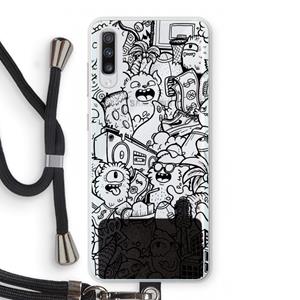CaseCompany Vexx Black City : Samsung Galaxy A70 Transparant Hoesje met koord