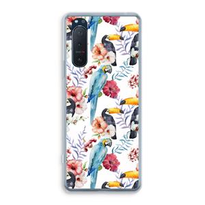 CaseCompany Bloemen tukan: Sony Xperia 5 II Transparant Hoesje