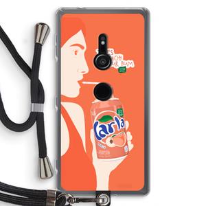 CaseCompany Peach please!: Sony Xperia XZ2 Transparant Hoesje met koord