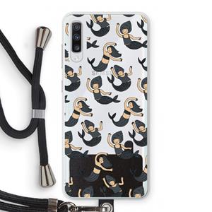 CaseCompany Zeemeermin: Samsung Galaxy A70 Transparant Hoesje met koord