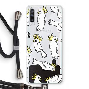 CaseCompany Papegaai: Samsung Galaxy A70 Transparant Hoesje met koord