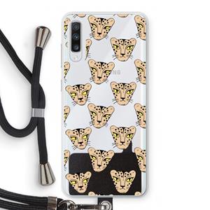 CaseCompany Tijger: Samsung Galaxy A70 Transparant Hoesje met koord