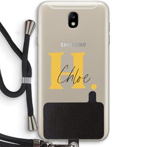 CaseCompany Amber Script: Samsung Galaxy J7 (2017) Transparant Hoesje met koord