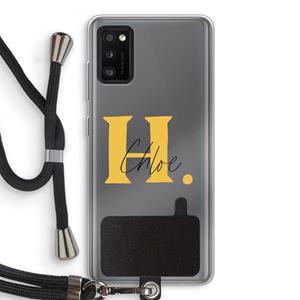 CaseCompany Amber Script: Samsung Galaxy A41 Transparant Hoesje met koord