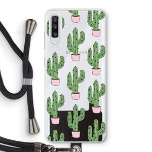 CaseCompany Cactus Lover: Samsung Galaxy A70 Transparant Hoesje met koord