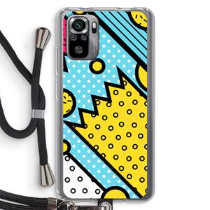 CaseCompany Pop Art #1: Xiaomi Redmi Note 10S Transparant Hoesje met koord