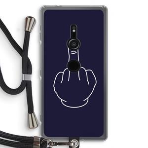 CaseCompany F**k U: Sony Xperia XZ2 Transparant Hoesje met koord