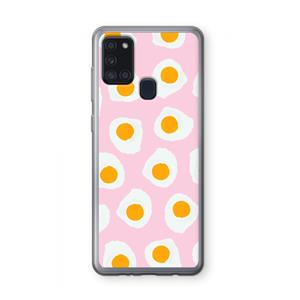 CaseCompany Dancing eggs: Samsung Galaxy A21s Transparant Hoesje