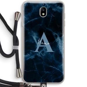 CaseCompany Midnight Marble: Samsung Galaxy J7 (2017) Transparant Hoesje met koord