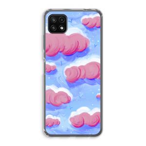 CaseCompany Roze wolken met vogels: Samsung Galaxy A22 5G Transparant Hoesje