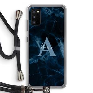 CaseCompany Midnight Marble: Samsung Galaxy A41 Transparant Hoesje met koord