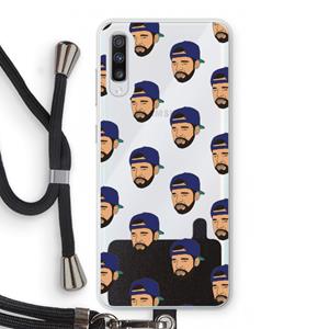 CaseCompany Drake Away: Samsung Galaxy A70 Transparant Hoesje met koord