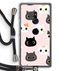 CaseCompany Katten: Sony Xperia XZ2 Transparant Hoesje met koord