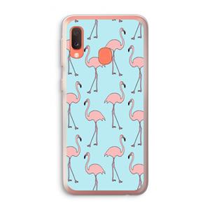 CaseCompany Anything Flamingoes: Samsung Galaxy A20e Transparant Hoesje