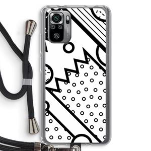 CaseCompany Pop Art #4: Xiaomi Redmi Note 10S Transparant Hoesje met koord
