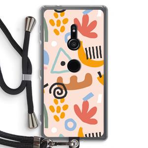 CaseCompany Abstract: Sony Xperia XZ2 Transparant Hoesje met koord