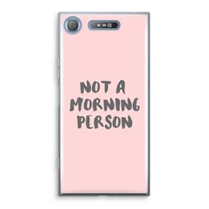 CaseCompany Morning person: Sony Xperia XZ1 Transparant Hoesje