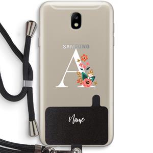 CaseCompany Pink Bouquet: Samsung Galaxy J7 (2017) Transparant Hoesje met koord