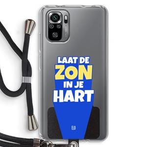 CaseCompany Laat de zon in je hart: Xiaomi Redmi Note 10S Transparant Hoesje met koord