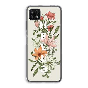 CaseCompany Hello bloemen: Samsung Galaxy A22 5G Transparant Hoesje