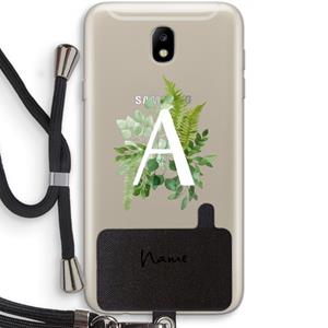 CaseCompany Green Brush: Samsung Galaxy J7 (2017) Transparant Hoesje met koord