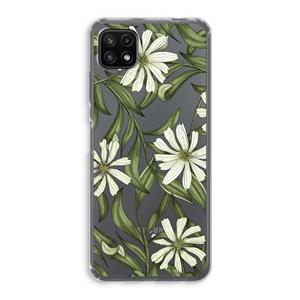 CaseCompany Wit bloemenpatroon: Samsung Galaxy A22 5G Transparant Hoesje