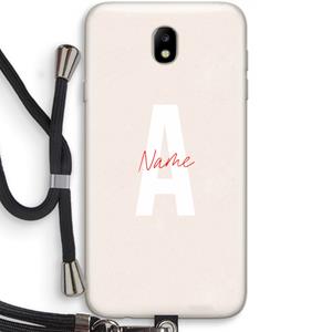 CaseCompany Strawberry Milkshake: Samsung Galaxy J7 (2017) Transparant Hoesje met koord