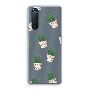 CaseCompany Cactusprint roze: Sony Xperia 5 II Transparant Hoesje