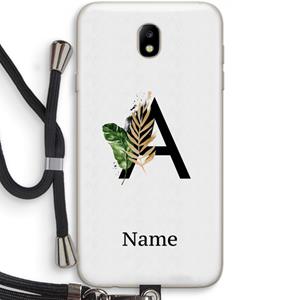 CaseCompany Charcoal Flora: Samsung Galaxy J7 (2017) Transparant Hoesje met koord