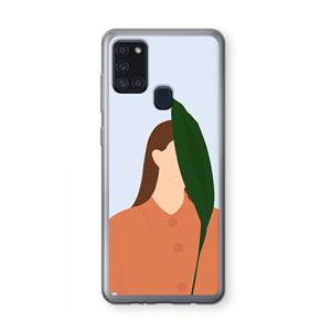 CaseCompany Leaf: Samsung Galaxy A21s Transparant Hoesje