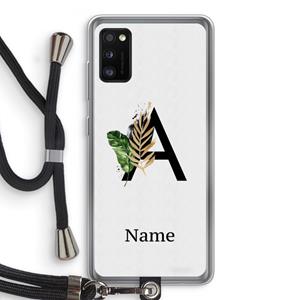 CaseCompany Charcoal Flora: Samsung Galaxy A41 Transparant Hoesje met koord