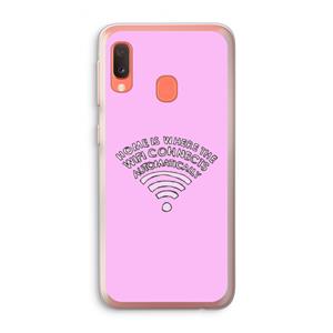 CaseCompany Home Is Where The Wifi Is: Samsung Galaxy A20e Transparant Hoesje