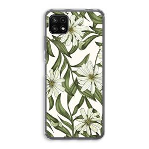 CaseCompany Wit bloemenpatroon: Samsung Galaxy A22 5G Transparant Hoesje