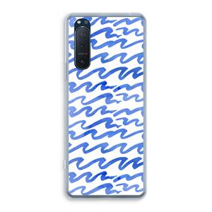 CaseCompany Blauwe golven: Sony Xperia 5 II Transparant Hoesje