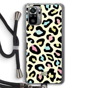 CaseCompany Leopard pattern: Xiaomi Redmi Note 10S Transparant Hoesje met koord