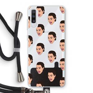 CaseCompany Ugly Cry Call: Samsung Galaxy A70 Transparant Hoesje met koord