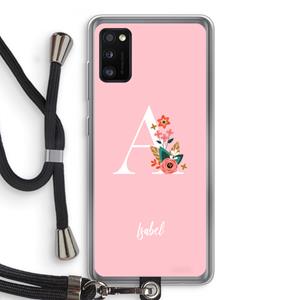 CaseCompany Pink Bouquet: Samsung Galaxy A41 Transparant Hoesje met koord