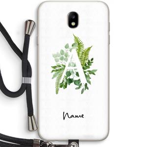 CaseCompany Green Brush: Samsung Galaxy J7 (2017) Transparant Hoesje met koord
