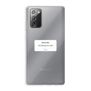 CaseCompany Reminder: Samsung Galaxy Note 20 / Note 20 5G Transparant Hoesje