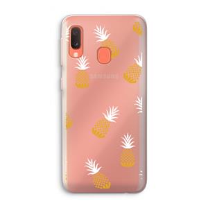 CaseCompany Ananasjes: Samsung Galaxy A20e Transparant Hoesje