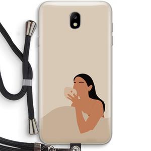 CaseCompany Fresh coffee: Samsung Galaxy J7 (2017) Transparant Hoesje met koord