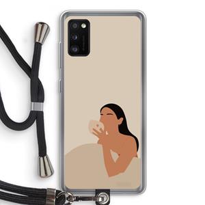 CaseCompany Fresh coffee: Samsung Galaxy A41 Transparant Hoesje met koord