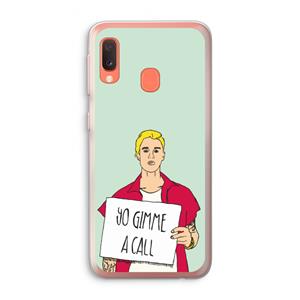 CaseCompany Gimme a call: Samsung Galaxy A20e Transparant Hoesje